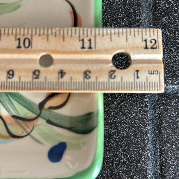 Vintage Gail Pittman Pottery Small Tray/Dish Yuletide Pattern - Picture 8 of 9